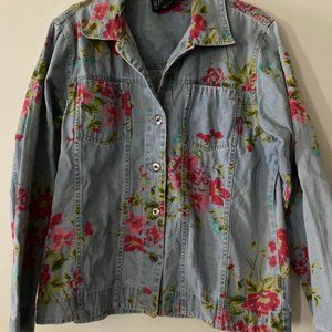 WOMANs FLORAL DENIM JACKET by BILL BLASS
